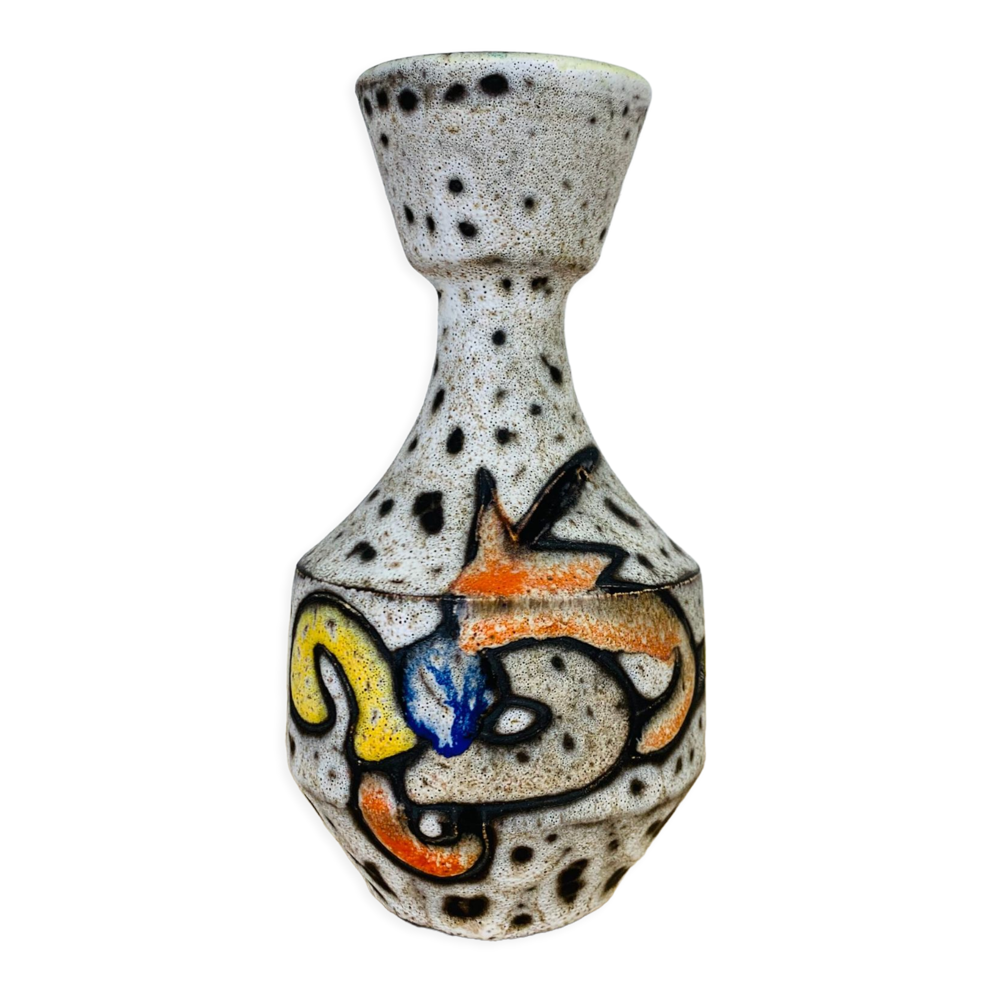 Vase signed Marius Bessone ceramic Vallauris
