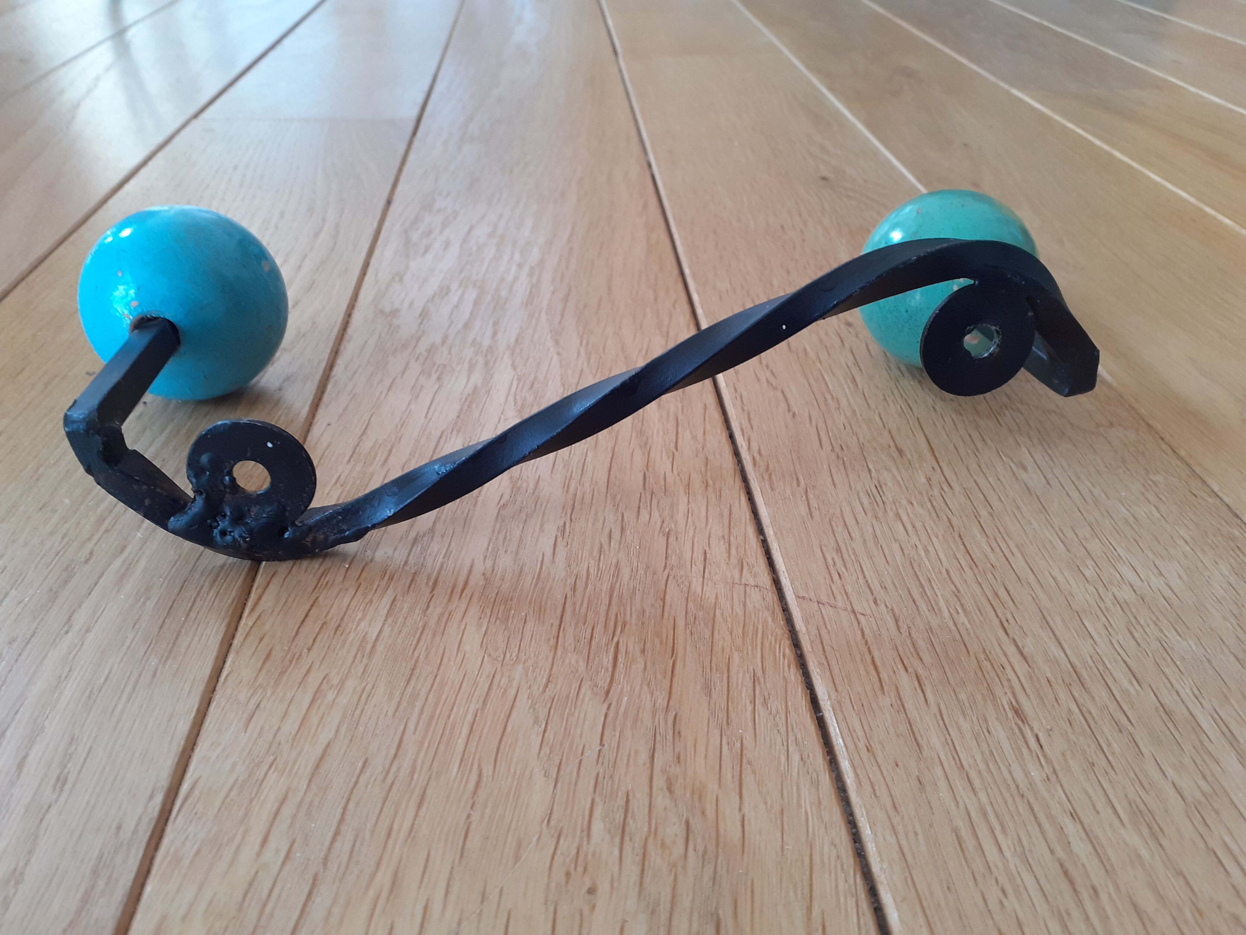 Wall coat rack two ball hooks