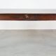 Antique French fruitwood dining table with 2 drawers and patina