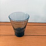 Set of 6 small antique grey blown glass aperitif glasses.