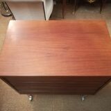 Commode en palissandre et métal brossé