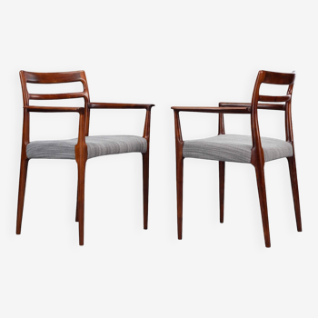 Grey Reupholstered rosewood armchairs by Erling Torvits for Soro Stolefabrik, 1960s