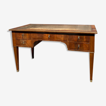 Bureau plat en acajou de style Louis XVI XIX eme siècle