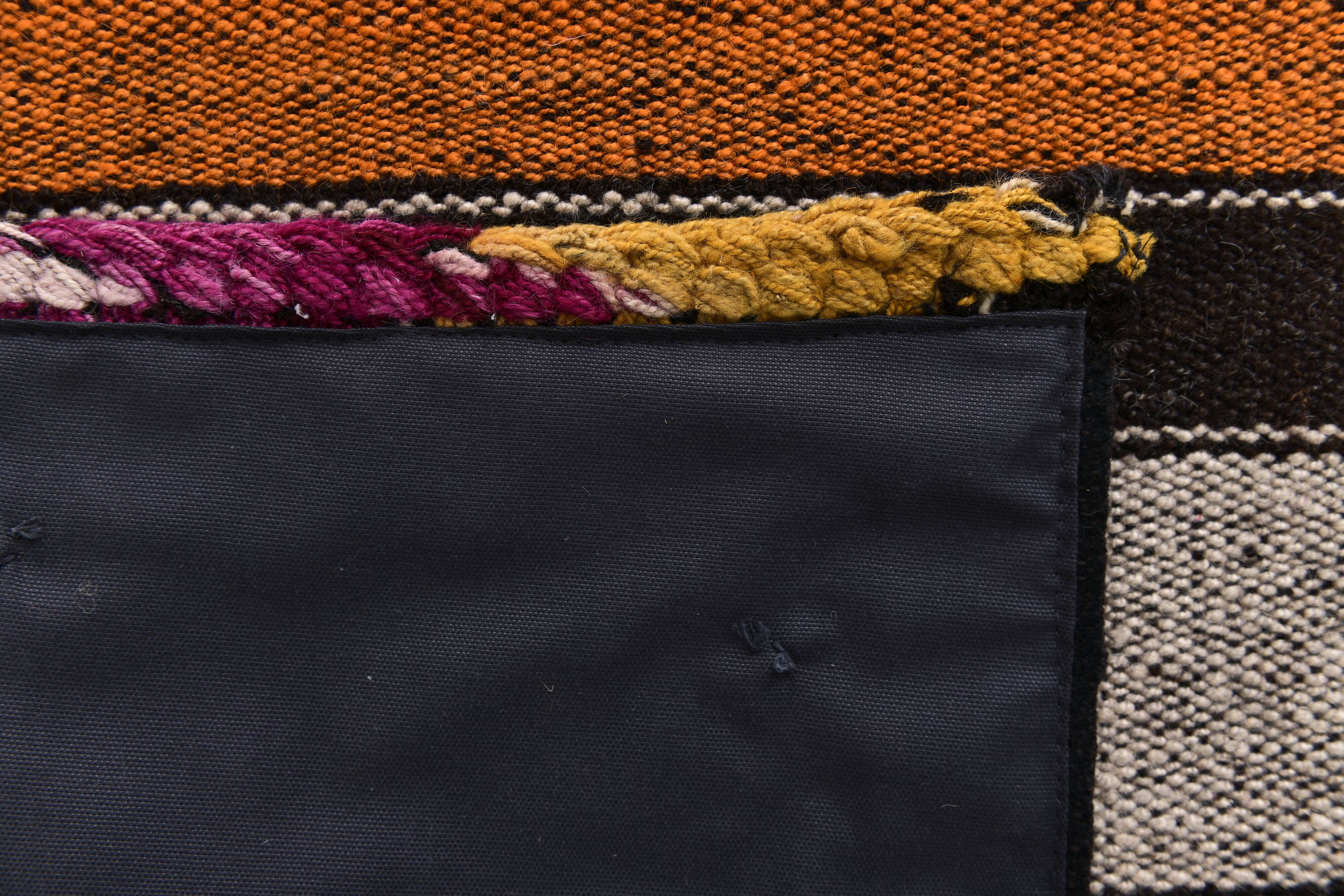 2x8 Purple Orange Kilim Runner Rug 71x24Cm