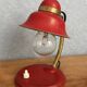 Vintage desk lamp from the 50s/60s in red & brass.