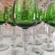 Lot de 9 verres à vin Saint-Louis non estampillés buvant vert Chartreuse