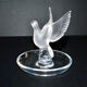 Lalique ashtray dish bird dove in frosted crystal and signed