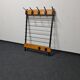 Coatrack mural vintage en teck et métal