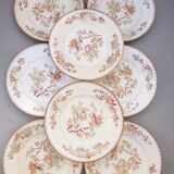 8 assiettes plates Sarreguemines décor Minton
