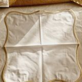 12 serviettes de table D. Porthault  blanc dore