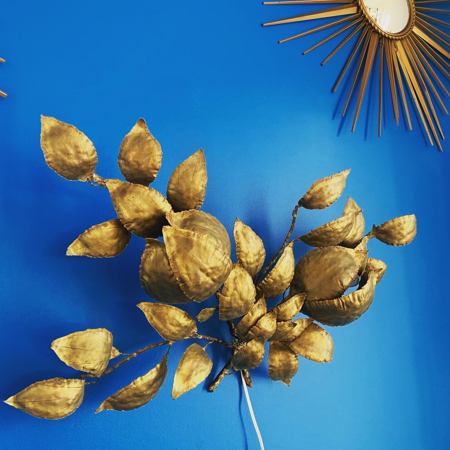 Wall lamp year 60 brass and metal