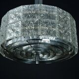 Vintage Kinkeldey Crystal Glass and chrome Chandelier. Germany 1960s