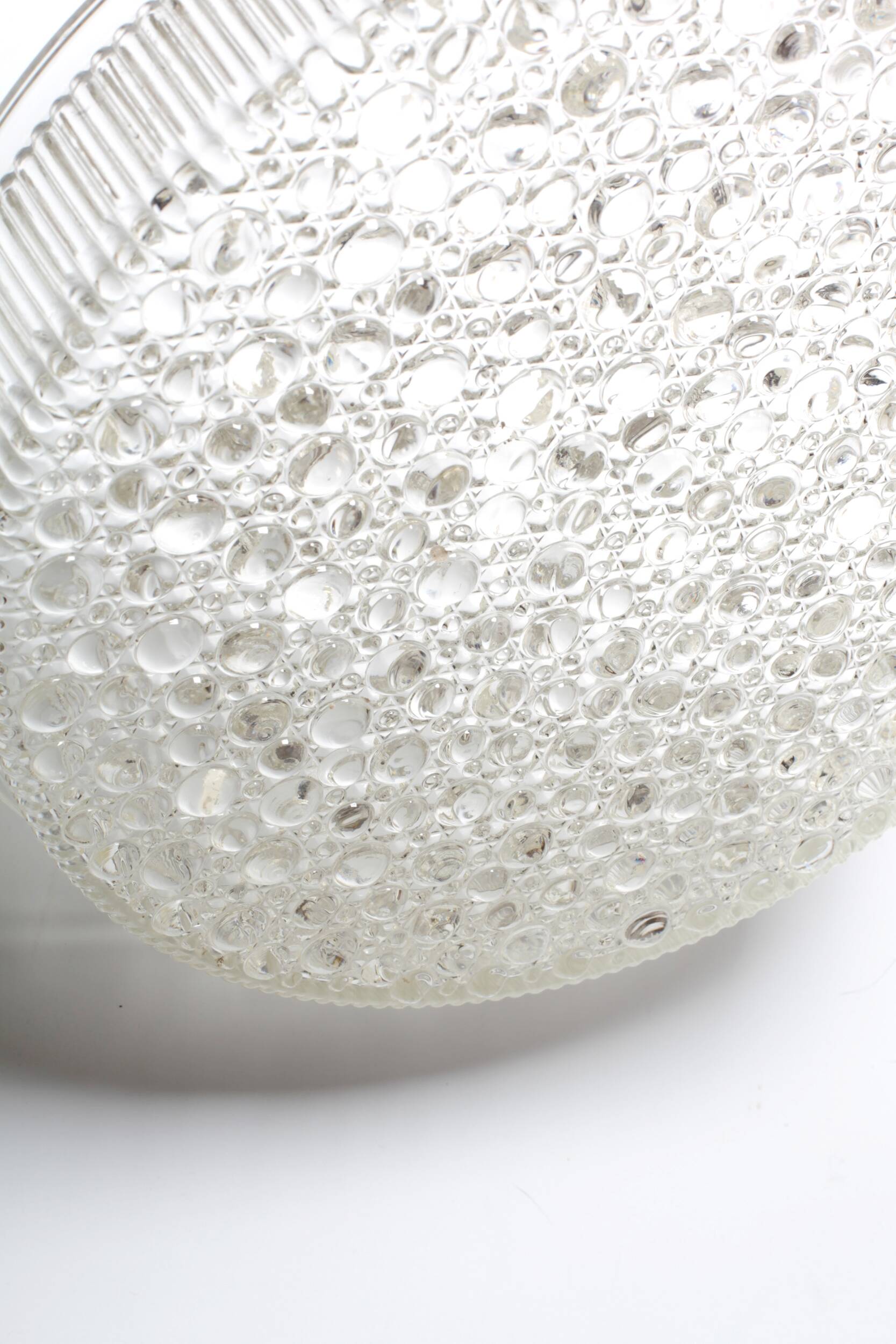 Large Vintage Pressed Glass Fruit Bowl / Rare Clear Glass Centerpiece