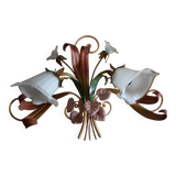 Bouquet of Flowers wall light in painted metal and glass tulip lampshade