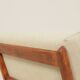 Vintage armchair in olive corduroy with a wooden frame.