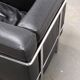 LC2 armchair in black leather – Design Le Corbusier, Pierre Jeanneret & Charlotte Perriand, 60s