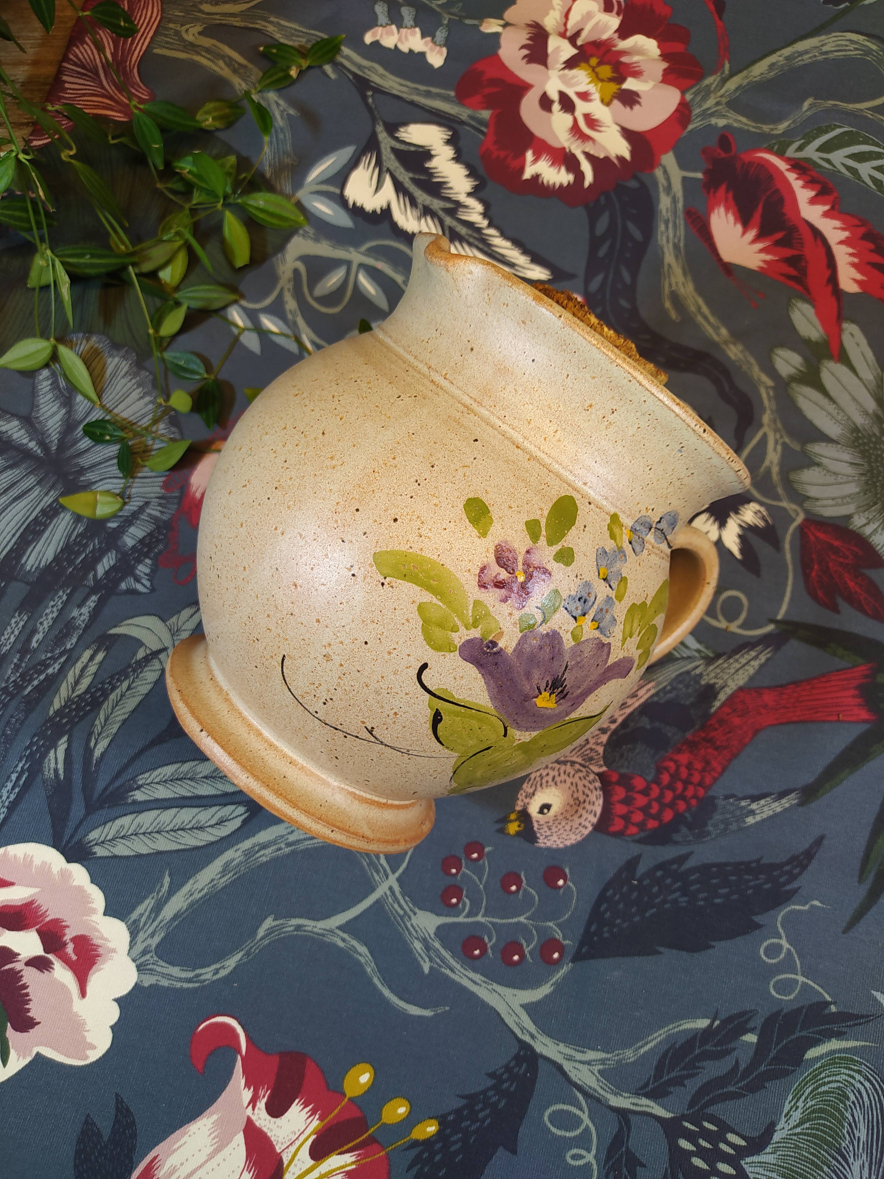 Vintage stoneware rosé pitcher