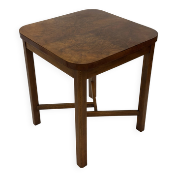Art Deco side table walnut wood design 30's