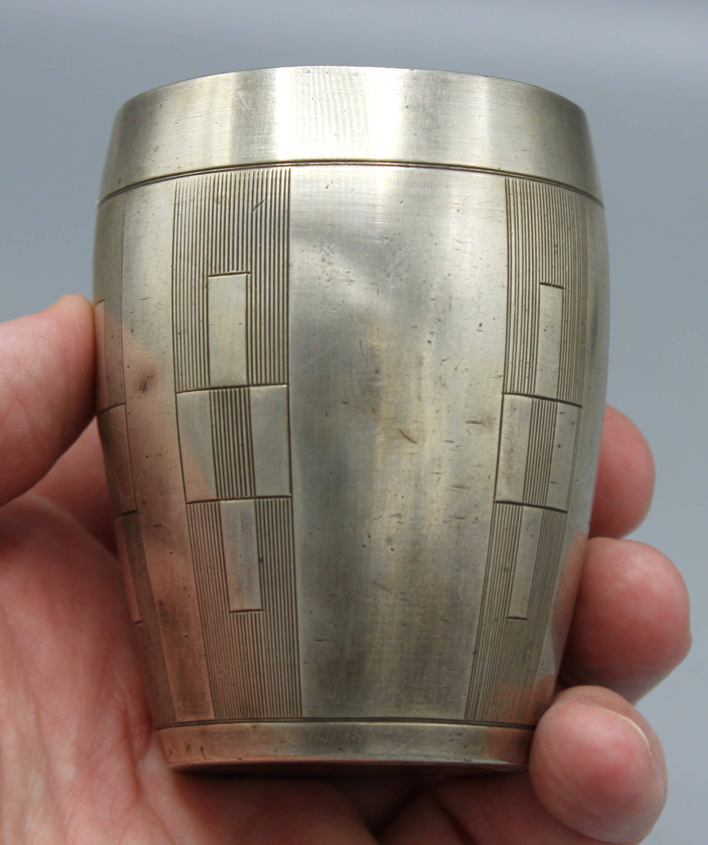 Silver-plated metal cup signed ravinet denfert - art deco