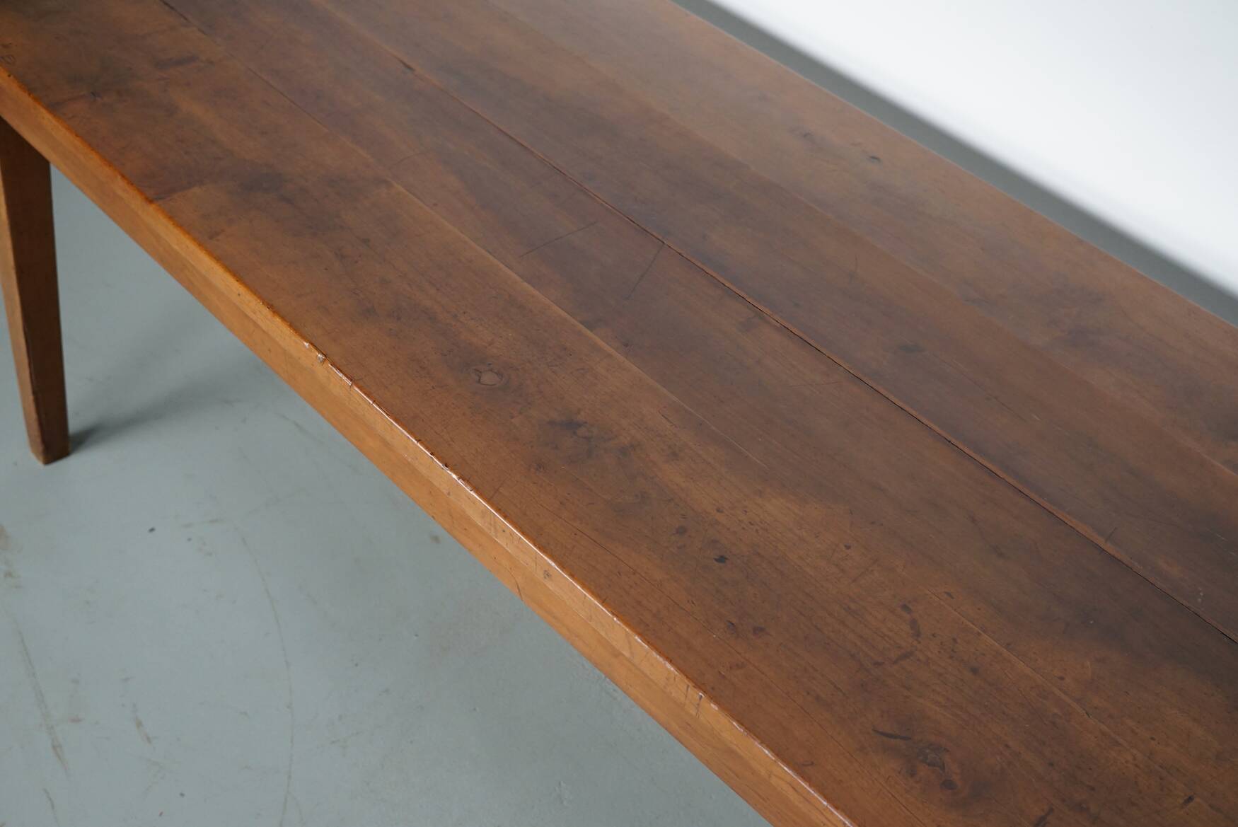 Antique Cherry Early 20th Century French Rustic Farmhouse Dining Table