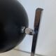 Grande lampe vintage 1960 eyeball design noir et bois bureau - 50 cm