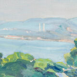 Tableau peinture huile sur toile bord de mer impressioniste