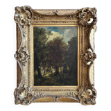 Narcisse diaz de l’pena. barbizon school painting oil on panel. the forest.
