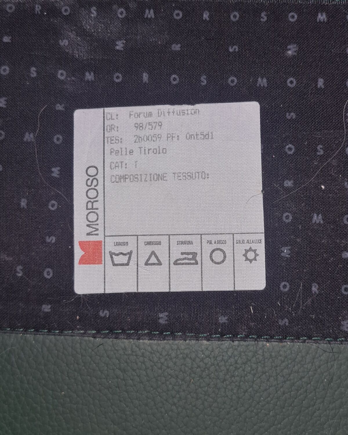 Moroso canapé new tone 1989 3-seater green leather