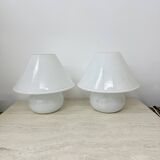 Limburg Glashütte glass table lamp mushroom , 1970’s