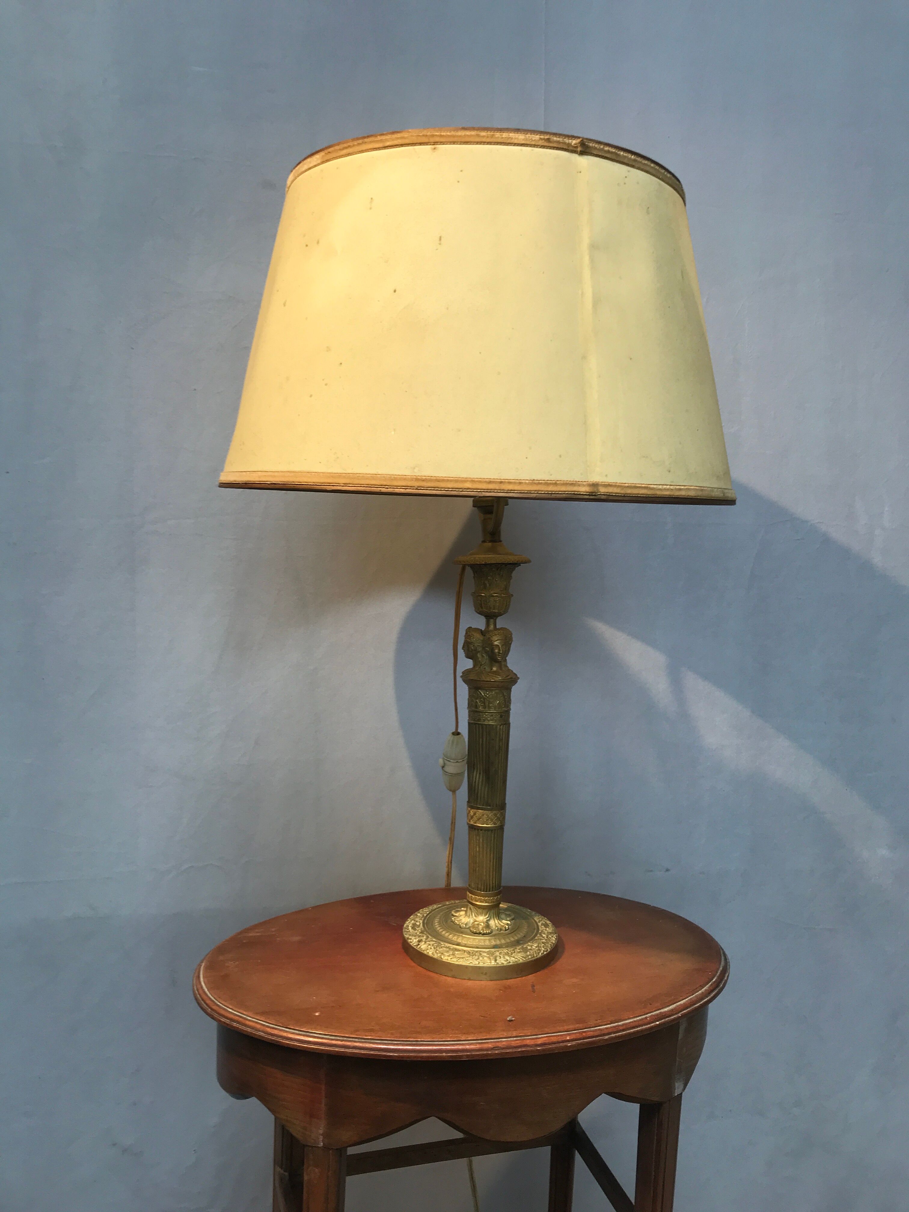 Golden brass table lamp