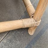 Mid-century safari lounge chair in bamboo and Danish leather, 1960s.