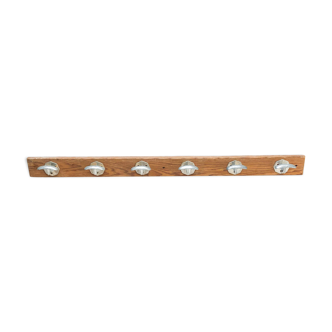 Wooden patère 6 hooks