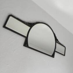 Art Deco mirror with faceted cut glass in a steel frame, 1930s