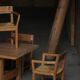 Ensemble de 8 chaises de salle à manger danoises en pin et cordon de papier tissé, Tage Poulsen, années 1970