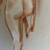 Tableau signé pastel portrait féminin « lumière à la sortie du bain »