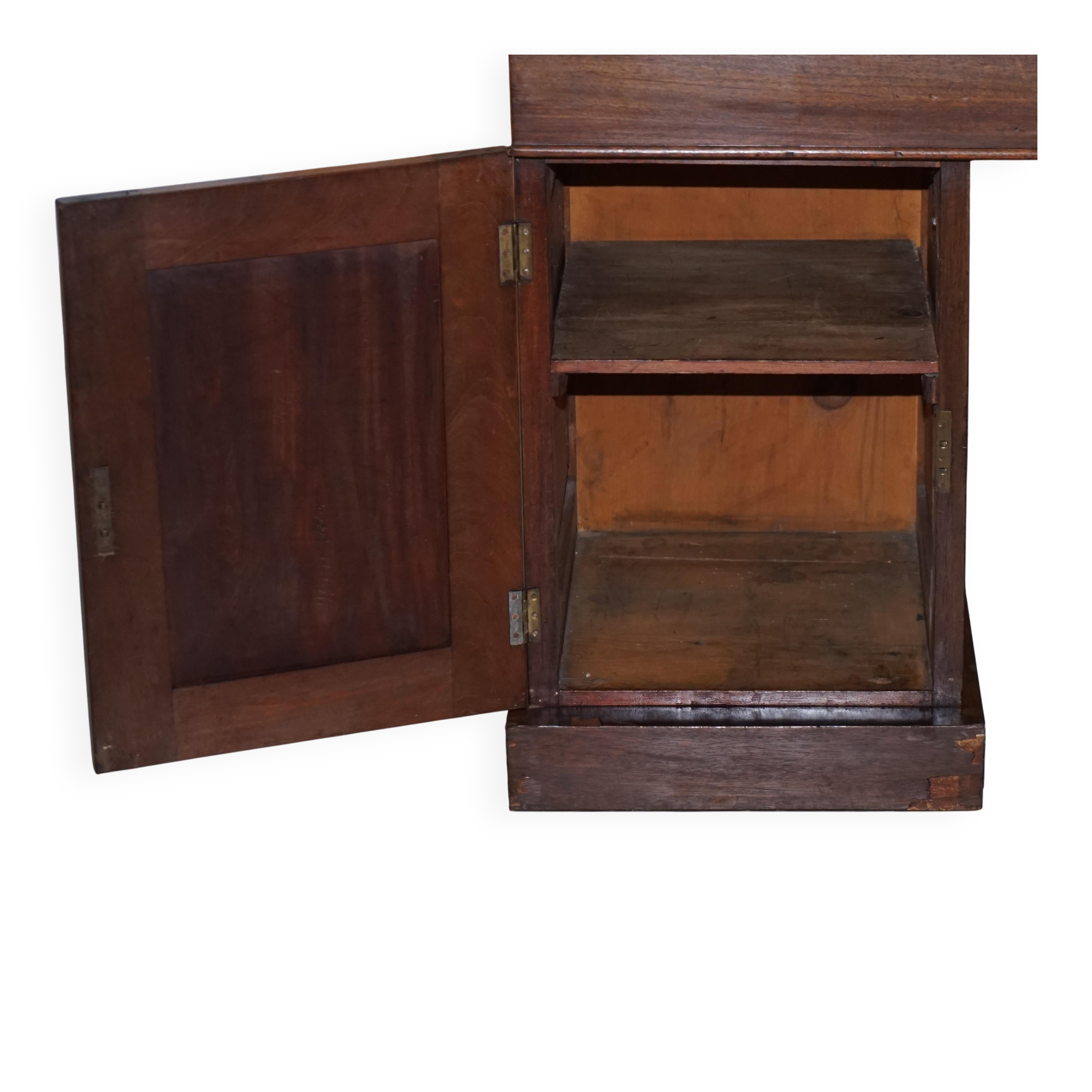 George III double-sided partner's desk in walnut circa 1780 with original handles.