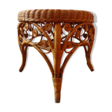 Stool or small table rattan peacock