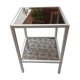 Table d'appoint en aluminium, vitres fumées