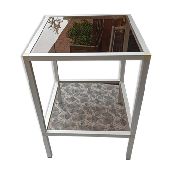 Table d'appoint en aluminium, vitres fumées