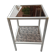 Table d'appoint en aluminium, vitres fumées