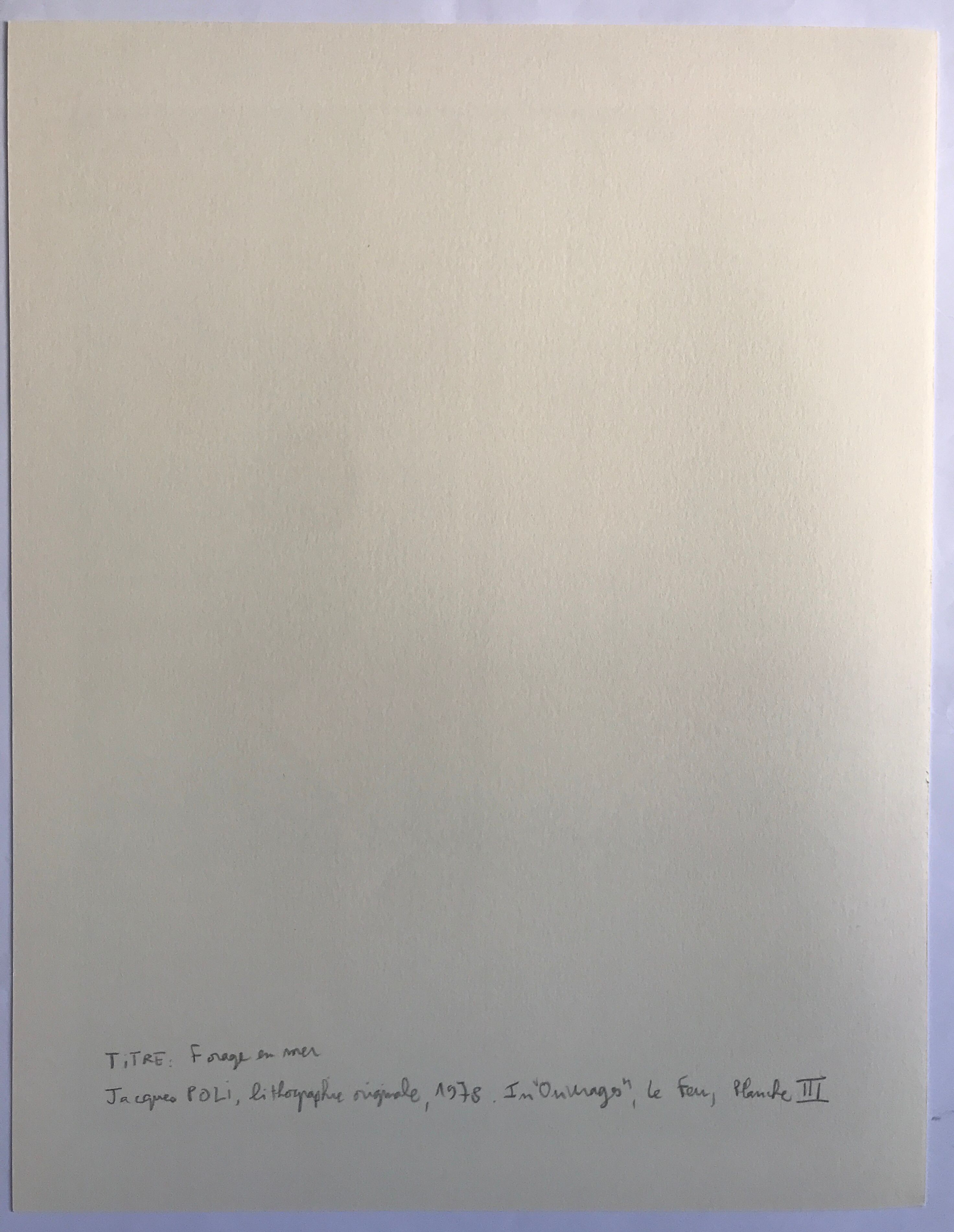 Original lithograph by Jacques Poli, Gazometers, 1978