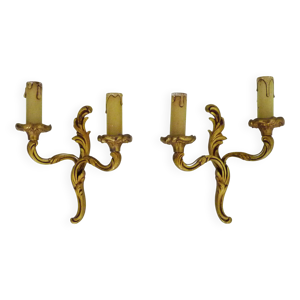 Ancienne paire d'appliques - feux double