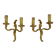 Old pair of double wall sconces in bronze.