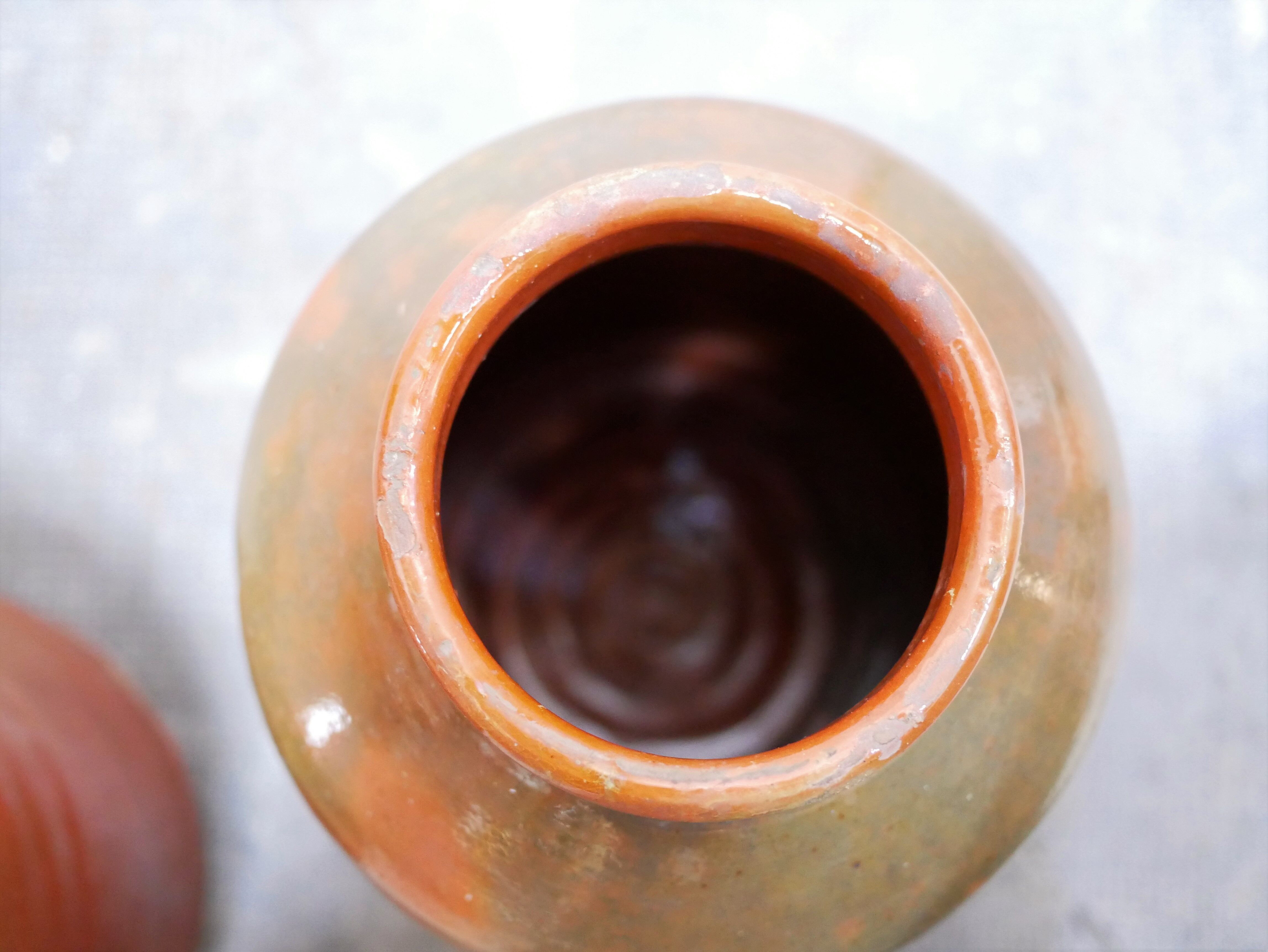Vintage glazed terracotta pot