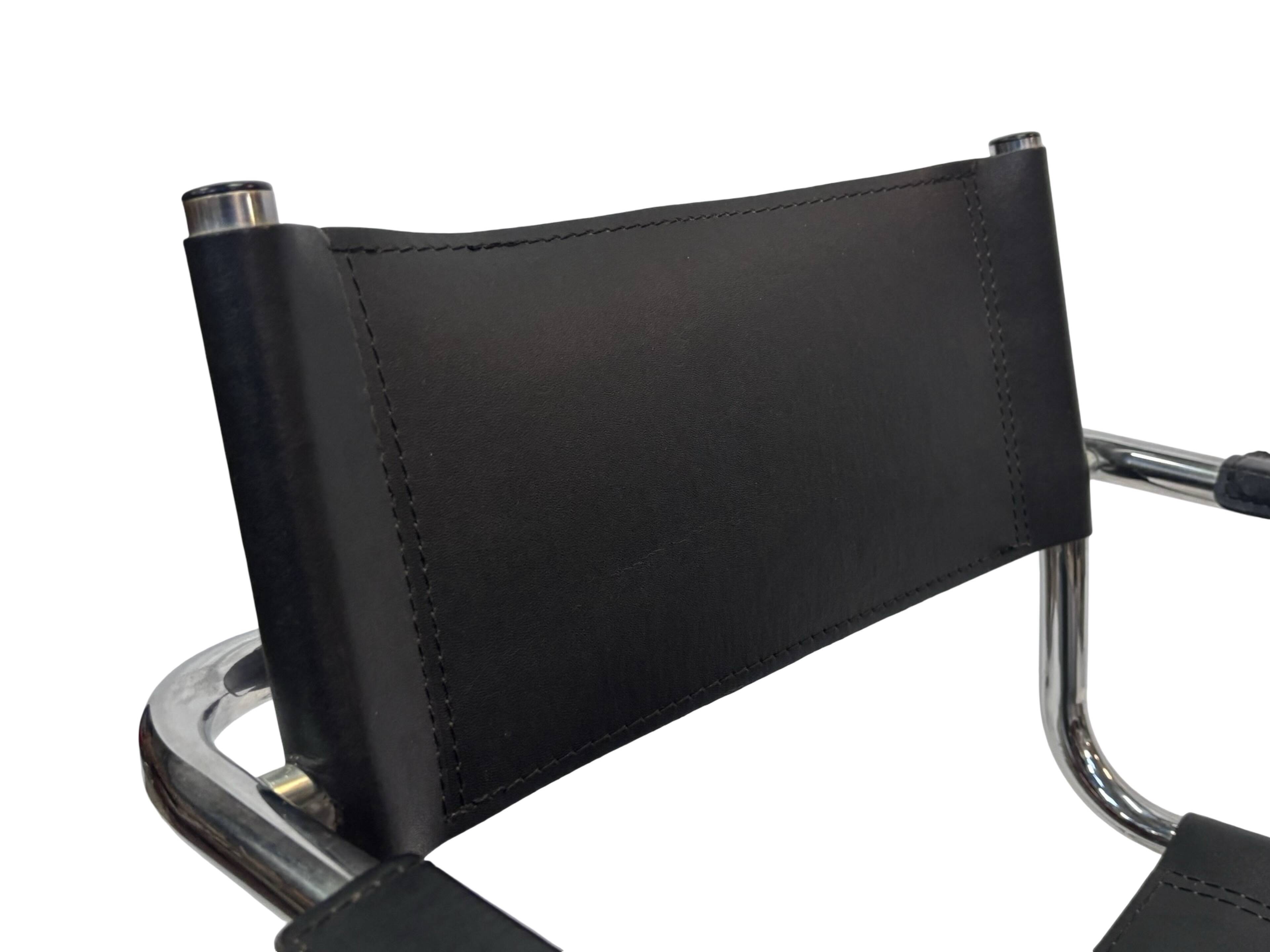 Vintage Breuer style leather chair B32/34 Italian Design