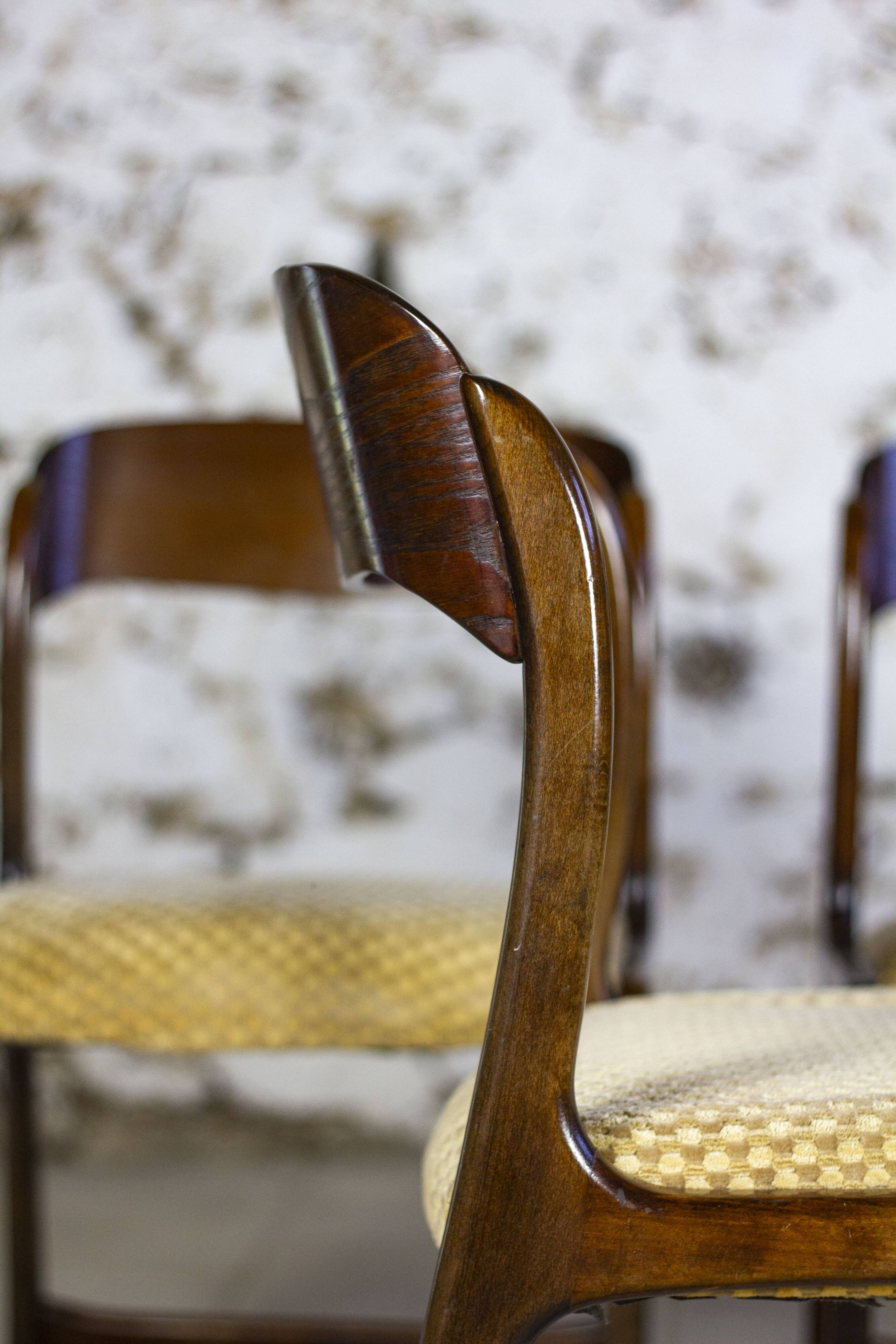 Set of 3 sleigh chairs by Baumann, 1960