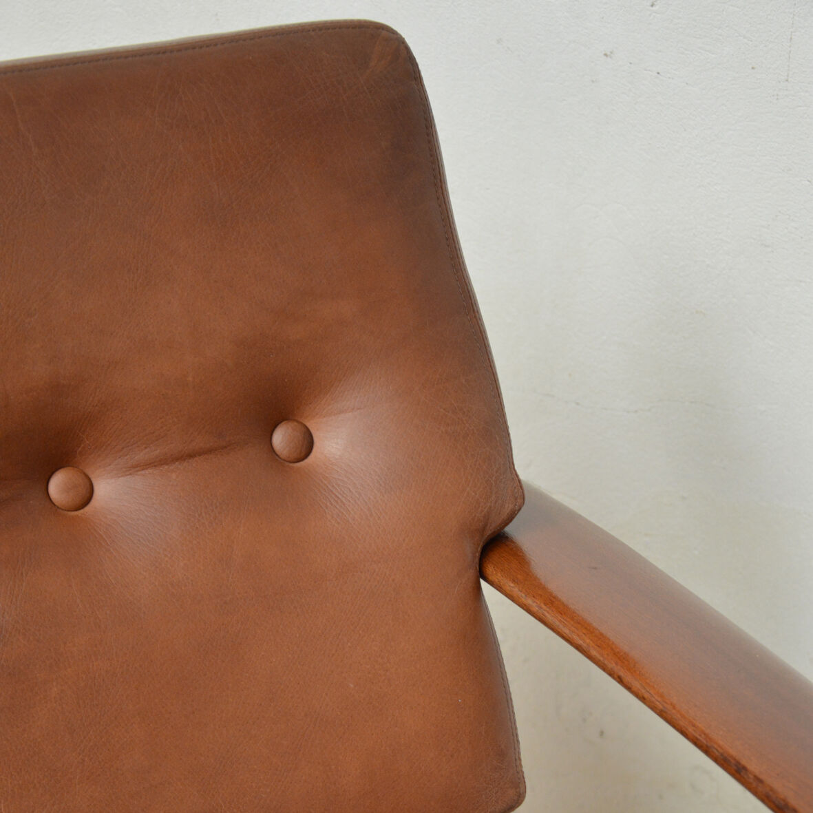 Danish 3 seater teak and leather sofa, 1960