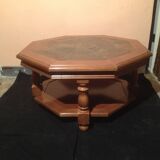Octagonal lava stone coffee table