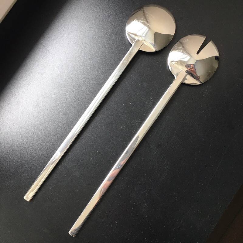 2 new vintage Stockholm Boda Nova Salad Spoons