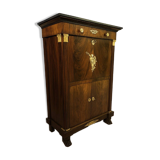 Rare Empire period mahogany secretary with four columns topped with bronze capitals.